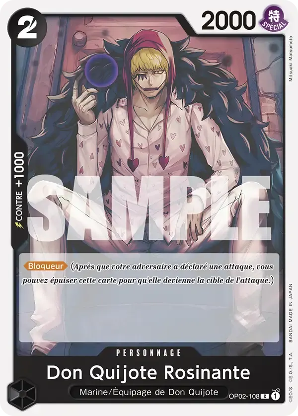 Don Quijote Rosinante — carte One Piece TCG OP02-108 (Smoker)