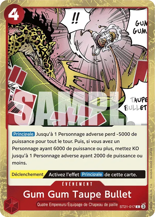 Gum Gum Taupe Bullet — carte One Piece TCG ST21-017 (EX GEAR 5TH)