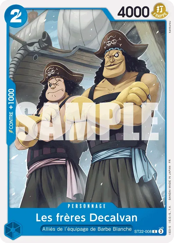 Les frères Decalvan — carte One Piece TCG ST22-008 (Ace et Newgate)