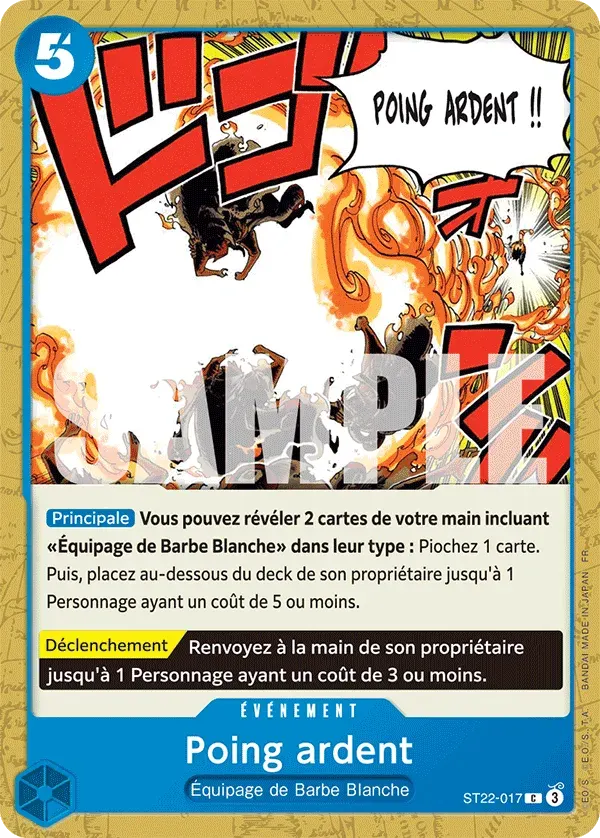 Poing ardent — carte One Piece TCG ST22-017 (Ace et Newgate)