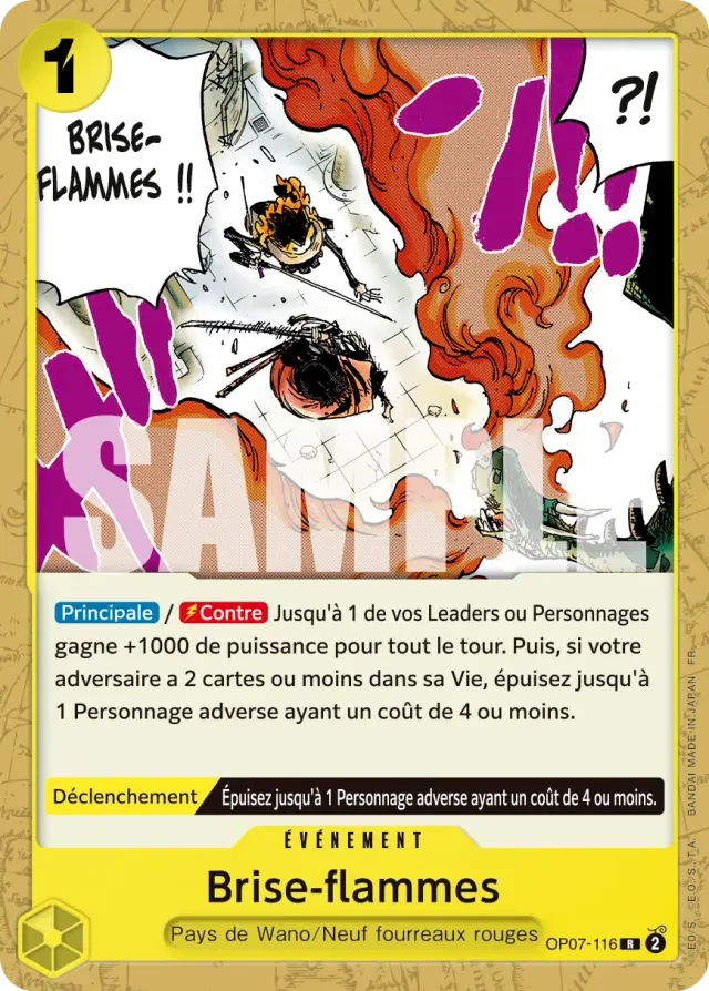 Brise-flammes — carte One Piece TCG OP07-116 (Yamato)