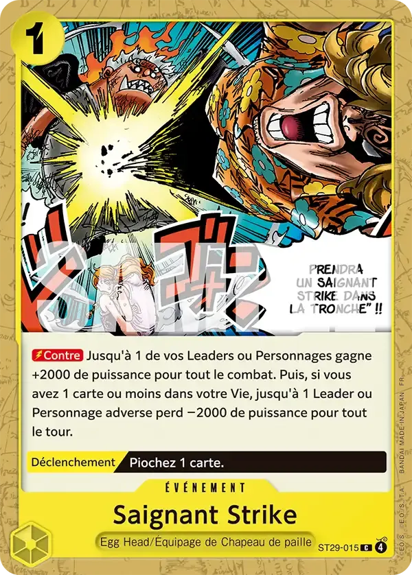 Saignant Strike — carte One Piece TCG ST29-015 (Egg Head)