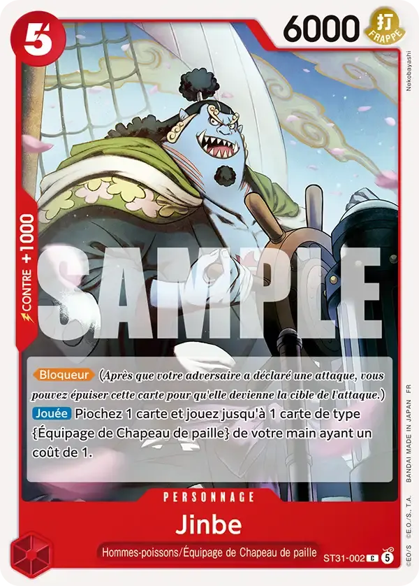Jinbe — carte One Piece TCG ST31-002 (Monkey D. Luffy)