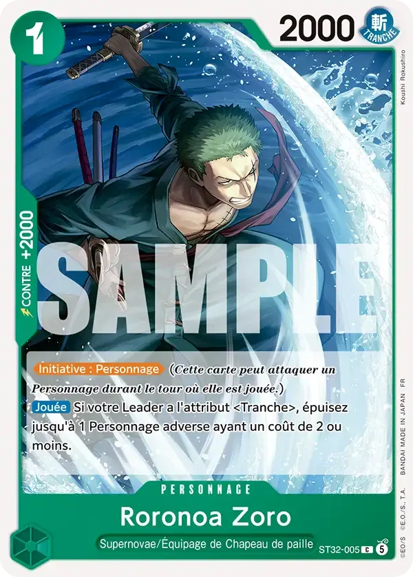 Roronoa Zoro — carte One Piece TCG ST32-005 (Roronoa Zoro)