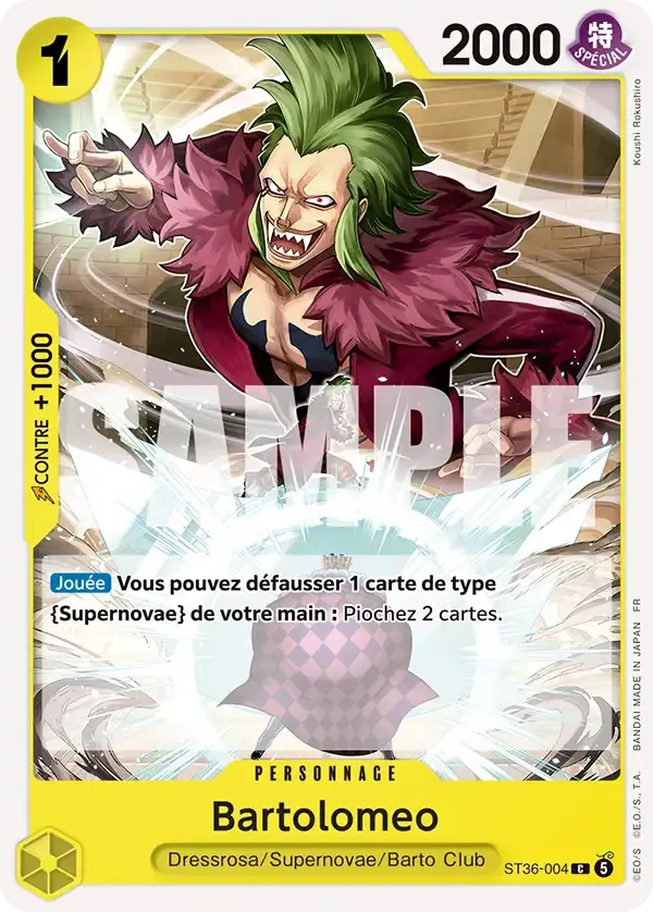 Bartolomeo — carte One Piece TCG ST36-004 (Eustass "Captain" Kidd)